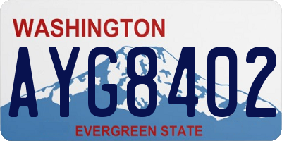 WA license plate AYG8402