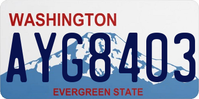WA license plate AYG8403