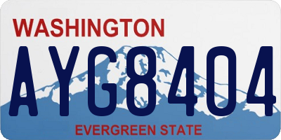 WA license plate AYG8404