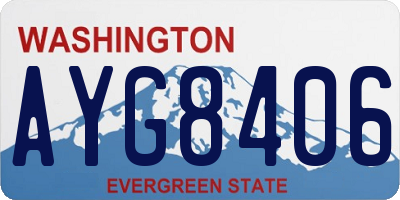 WA license plate AYG8406