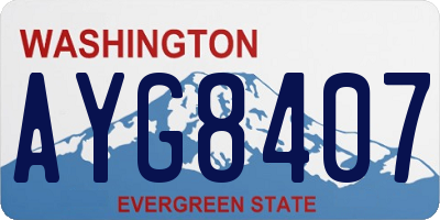 WA license plate AYG8407
