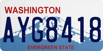 WA license plate AYG8418