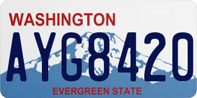 WA license plate AYG8420