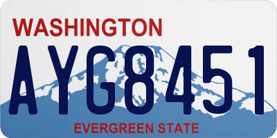 WA license plate AYG8451