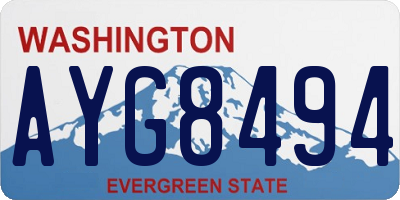 WA license plate AYG8494