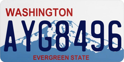 WA license plate AYG8496