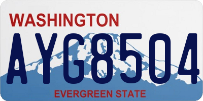 WA license plate AYG8504