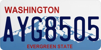 WA license plate AYG8505
