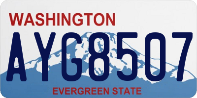 WA license plate AYG8507