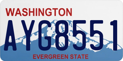 WA license plate AYG8551