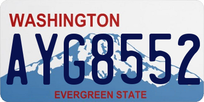 WA license plate AYG8552
