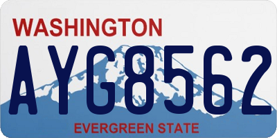 WA license plate AYG8562