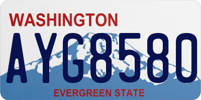 WA license plate AYG8580