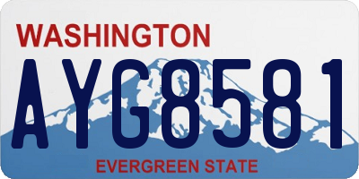 WA license plate AYG8581