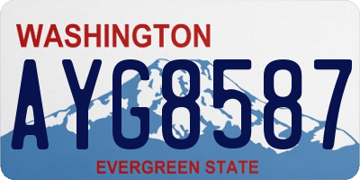 WA license plate AYG8587
