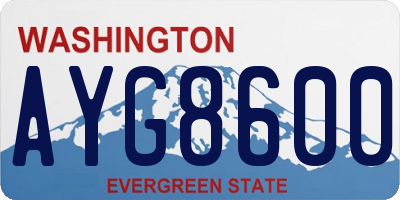 WA license plate AYG8600