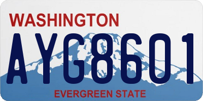 WA license plate AYG8601