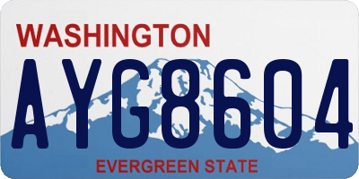 WA license plate AYG8604