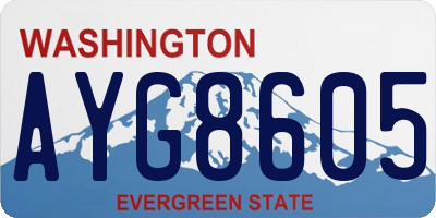 WA license plate AYG8605