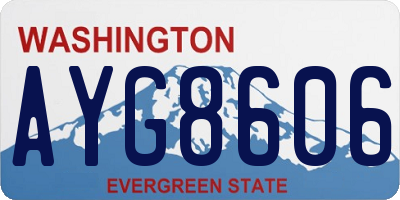 WA license plate AYG8606