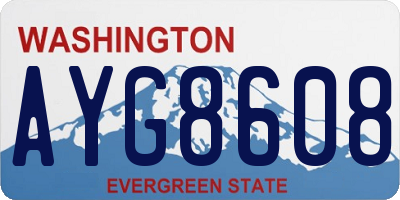WA license plate AYG8608