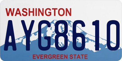 WA license plate AYG8610