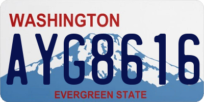 WA license plate AYG8616