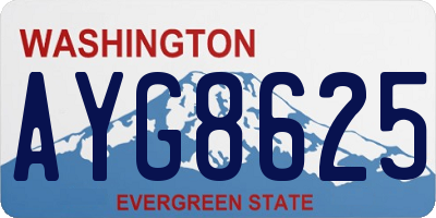 WA license plate AYG8625