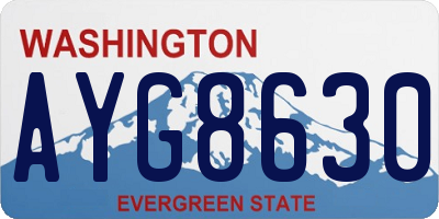 WA license plate AYG8630