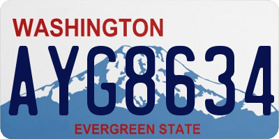 WA license plate AYG8634