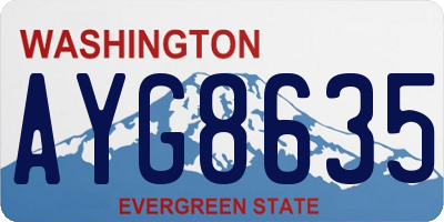WA license plate AYG8635