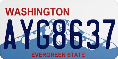 WA license plate AYG8637