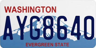 WA license plate AYG8640