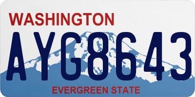 WA license plate AYG8643