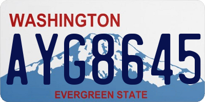 WA license plate AYG8645