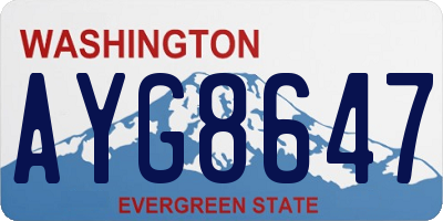 WA license plate AYG8647