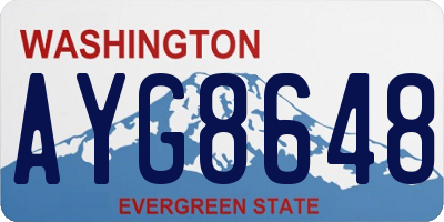 WA license plate AYG8648