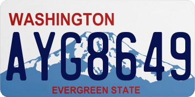 WA license plate AYG8649