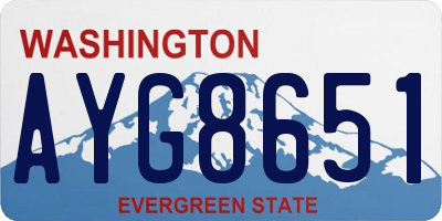 WA license plate AYG8651