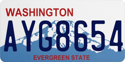 WA license plate AYG8654