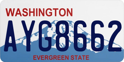WA license plate AYG8662