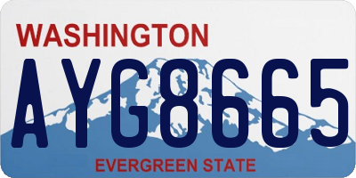 WA license plate AYG8665