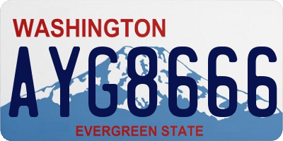 WA license plate AYG8666