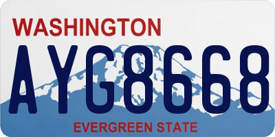 WA license plate AYG8668