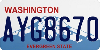 WA license plate AYG8670