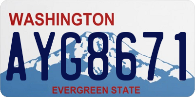 WA license plate AYG8671