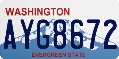 WA license plate AYG8672