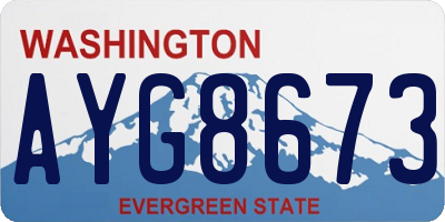WA license plate AYG8673