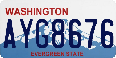 WA license plate AYG8676