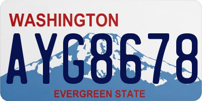 WA license plate AYG8678